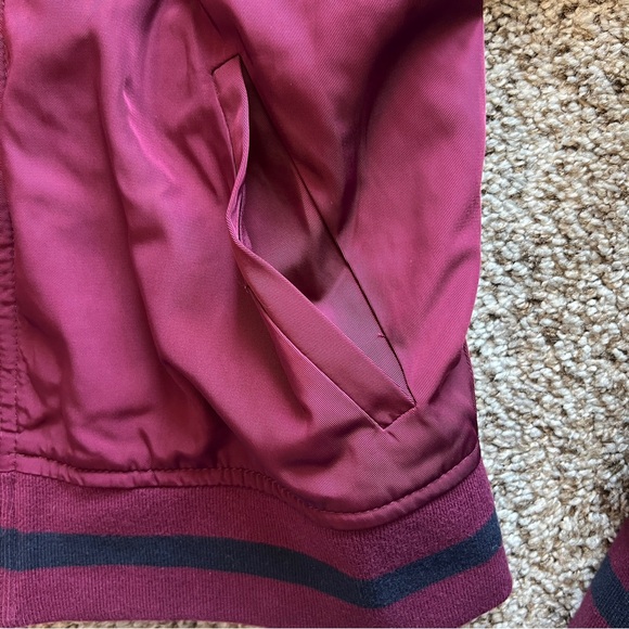 GAP burgundy and navy zip up varsity style jacket - Picture 6 of 10